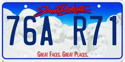 SD license plate 76AR71