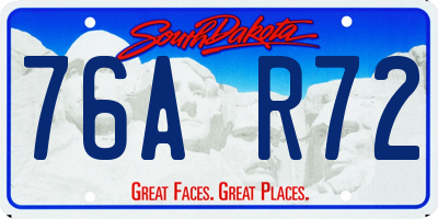 SD license plate 76AR72