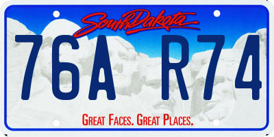 SD license plate 76AR74