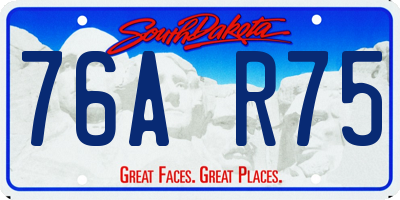 SD license plate 76AR75