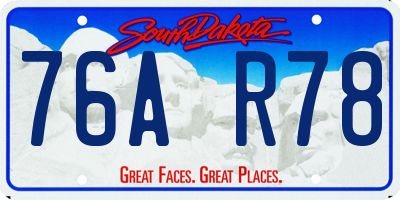 SD license plate 76AR78