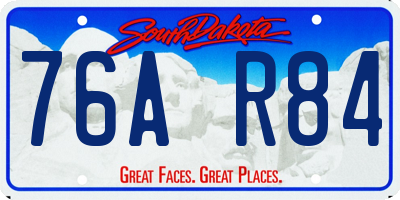 SD license plate 76AR84