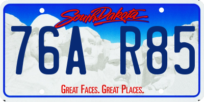 SD license plate 76AR85