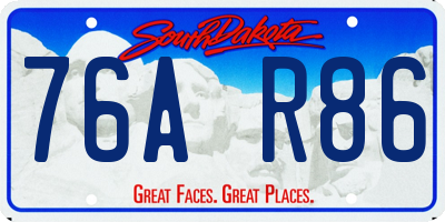SD license plate 76AR86