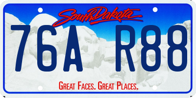 SD license plate 76AR88