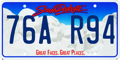 SD license plate 76AR94