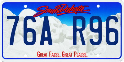 SD license plate 76AR96