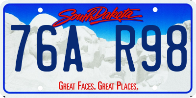 SD license plate 76AR98