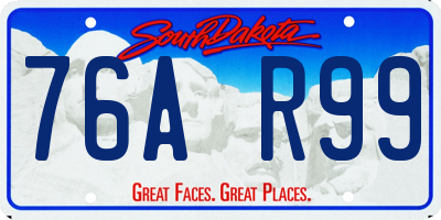 SD license plate 76AR99