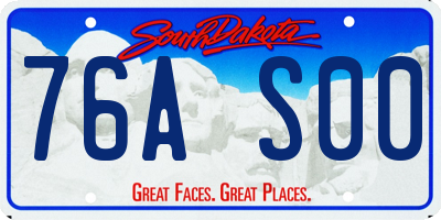 SD license plate 76AS00
