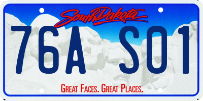 SD license plate 76AS01