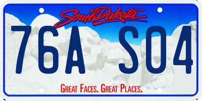 SD license plate 76AS04