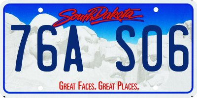 SD license plate 76AS06