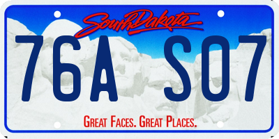 SD license plate 76AS07
