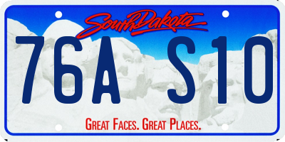 SD license plate 76AS10