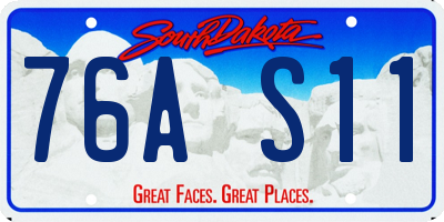 SD license plate 76AS11