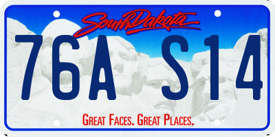 SD license plate 76AS14