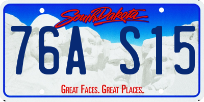 SD license plate 76AS15