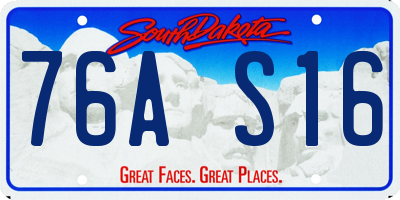SD license plate 76AS16