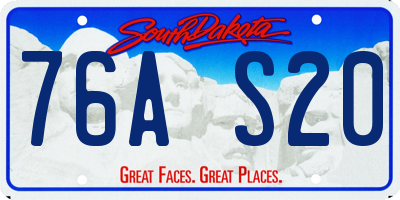 SD license plate 76AS20