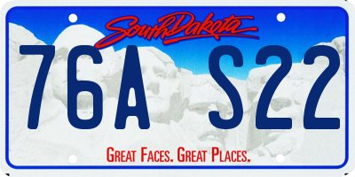 SD license plate 76AS22
