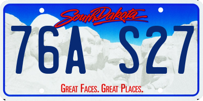 SD license plate 76AS27