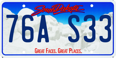 SD license plate 76AS33