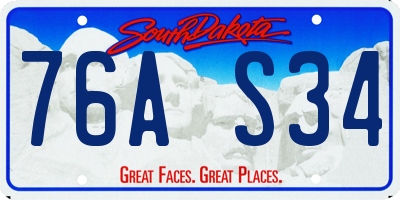 SD license plate 76AS34
