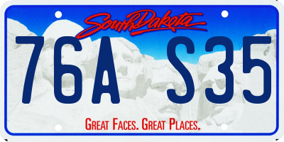 SD license plate 76AS35