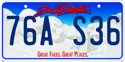 SD license plate 76AS36
