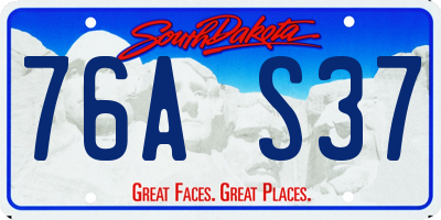 SD license plate 76AS37