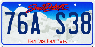SD license plate 76AS38