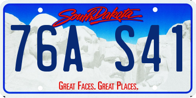 SD license plate 76AS41