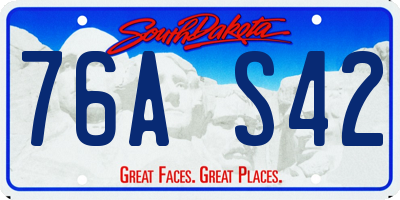 SD license plate 76AS42