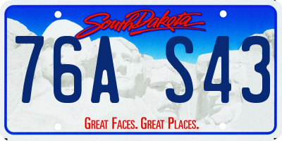 SD license plate 76AS43