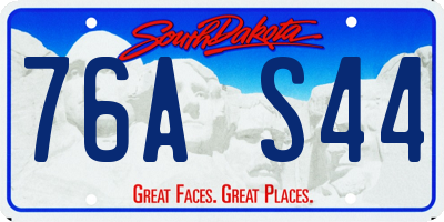 SD license plate 76AS44