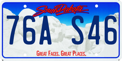 SD license plate 76AS46