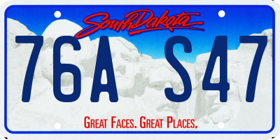SD license plate 76AS47