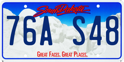 SD license plate 76AS48