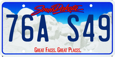 SD license plate 76AS49