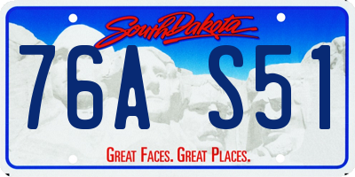 SD license plate 76AS51