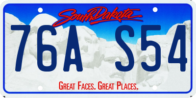 SD license plate 76AS54