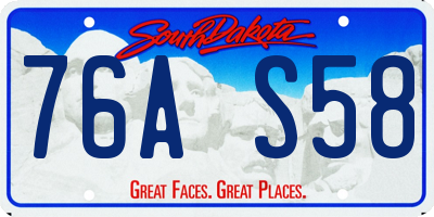 SD license plate 76AS58