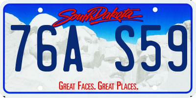 SD license plate 76AS59