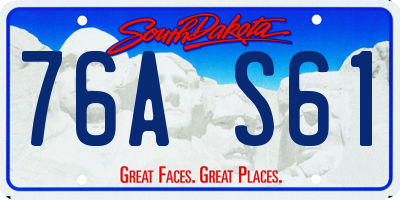 SD license plate 76AS61