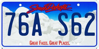 SD license plate 76AS62