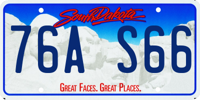 SD license plate 76AS66