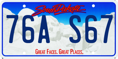 SD license plate 76AS67