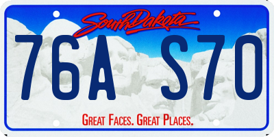 SD license plate 76AS70