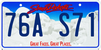 SD license plate 76AS71